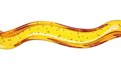 Flowing Golden Liquid with Bubbles