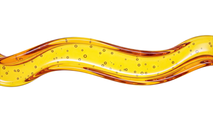 Flowing Golden Liquid with Bubbles