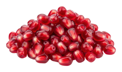 Harvesting fresh pomegranate seeds orchard food natural light isolated on transparent background