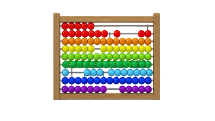 Colorful Wooden Abacus with Rainbow Beads