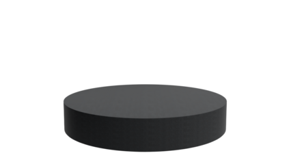 Black Hockey Puck on Dark Background