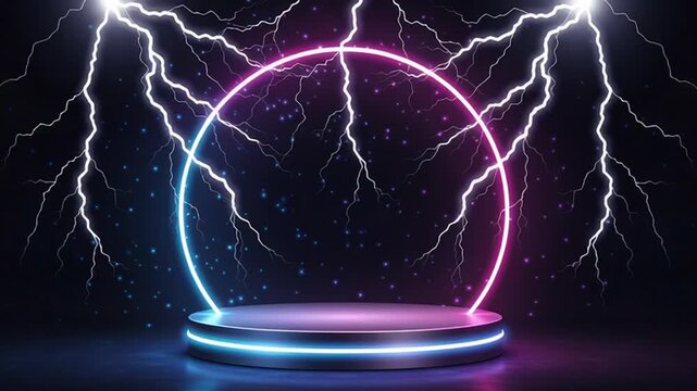 A dramatic video of lightning illuminating the dark night sky