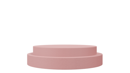 Minimalist Pink Podium on Black Background