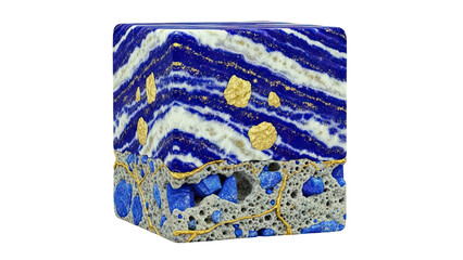 Lapis Lazuli and Gold Cubic Structure