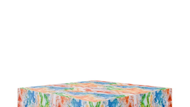 Colorful Marble Textured Cube on Black Background - Powered by Adobe