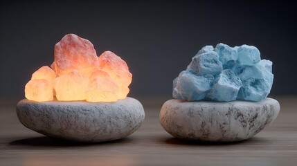 management concept balancing structured data and uncertain glowing forms