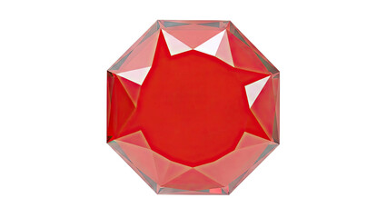 Red Gemstone with Facets