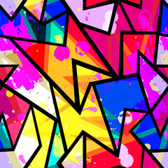 Artistic Pink Splash Seamless pattern