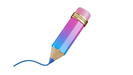 3D Gradient Pencil Drawing a Blue Line