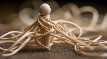 concept with a single figure surrounded by subtle dynamic information