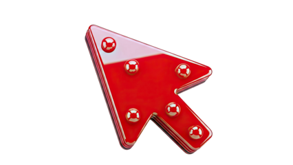 Shiny Red Arrow Cursor with Studs