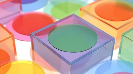 strategy visualization using layered transparent shapes and directional motion