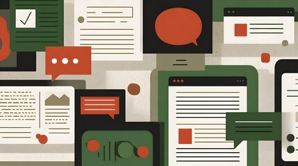 visualization with flowing symbols transforming into organized information