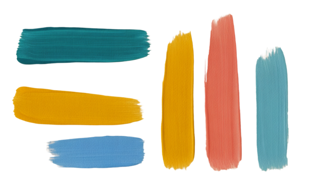 Minimal abstract brushstroke background with simple colorful strokes on neutral canvas - Powered by Adobe