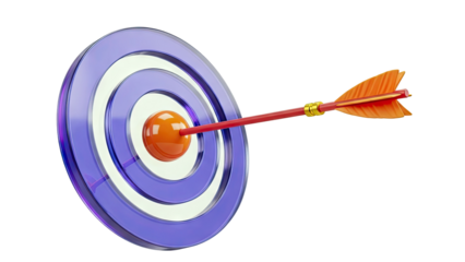 Arrow hitting the bullseye on a target