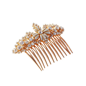 Decorative spanish-style hair comb known as a peineta isolated on an empty plain background