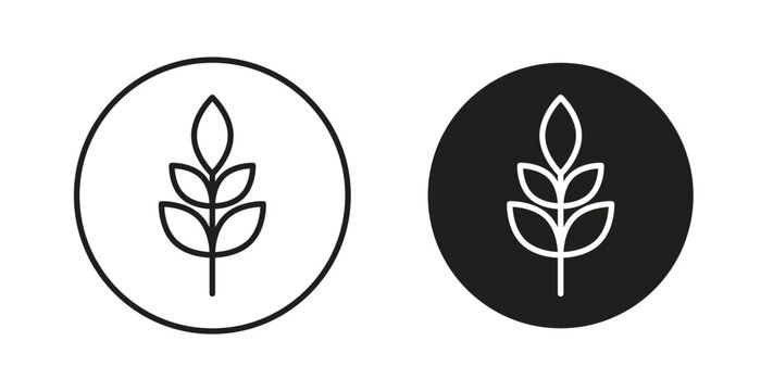 High fiber food icons. Outline icons vector collection. flat illustrations