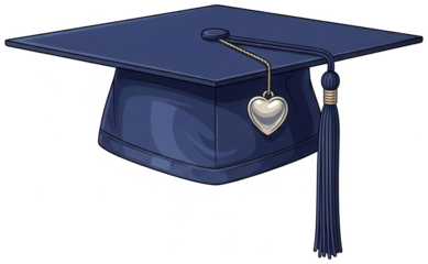 Blue graduation cap png Academic mortarboard cutout Ceremonial hat png Educational headwear cutout Smart cap png Successful headpiece isolated transparent background image