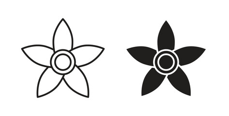 Fototapeta premium Jasmine icons. Outline icons vector collection. flat illustrations
