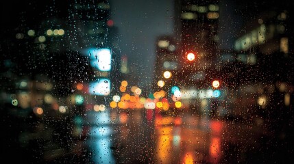 Fototapeta premium Abstract blur urban city street road with people walking and lighting bokeh for background.