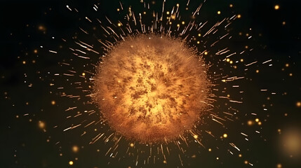 Fototapeta premium Cosmic explosion radiating from central hub, vibrant colors