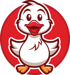 Cute cartoon bird character mascot illustration in flat style