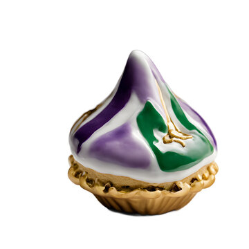A small porcelain feve from king cake isolated on a empty plain background