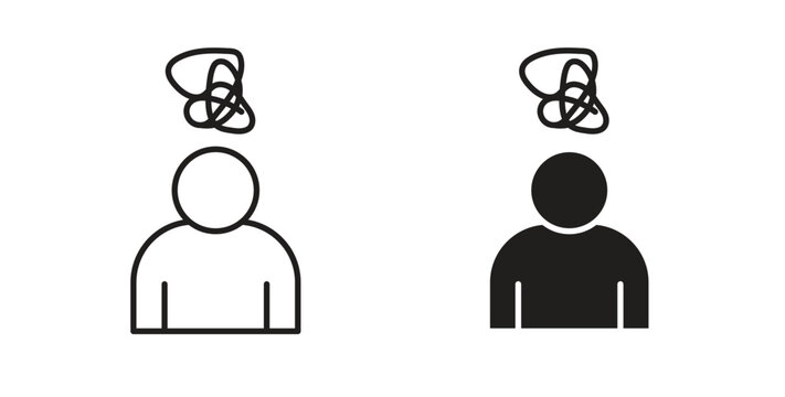 Mental disorder icons. Outline icons vector collection. flat illustrations