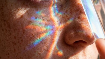 Fototapeta premium Vivid Rainbow Reflection on Skin