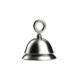 A small metal jingle bell with slit opening