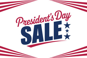 Presidents Day Sale Banner with Stars and Stripes Background