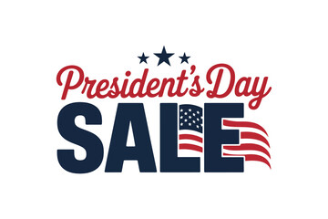 Presidents Day Sale Text with American Flag