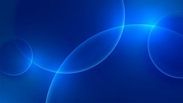 Blue abstract overlapping circular gradient background design art clean. Blue abstract background with glass circles design vector.