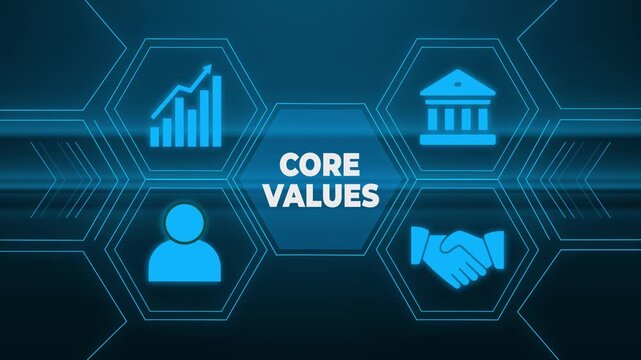 Business, Technology, Internet and network concept. Core values responsibility ethics goals company concept.