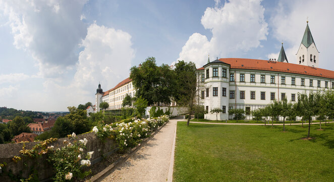 Dom St Maria and St Korbinian cathedral exterior in Freising Bavaria