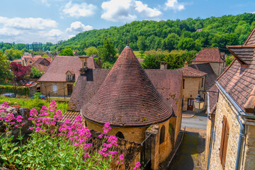 Architecture and Houses Domme Historic Village the Dordogne Region, Nouvelle-Aquitaine, France
