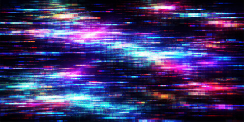 An abstract blue background featuring a textured pattern of stars and glowing purple waves with motion lines creates an artistic digital wallpaper of energy and light © LumenCraft