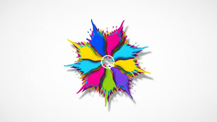 Obraz premium Colorful Paint Splash on White Background, Isolated, Abstract Art