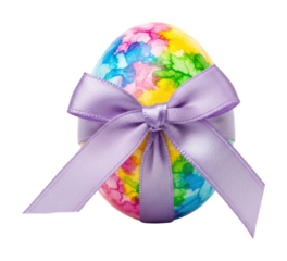 Colorful easter egg decoration home isolated on transparent background