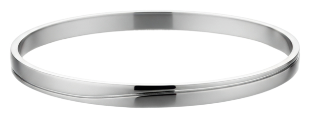 Elegant silver bangle bracelet jewelry store product fashion isolated on transparent background