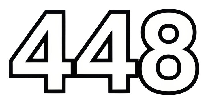Unique number 448 design digital space graphic isolated on transparent background