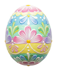 Fototapeta premium Colorful easter egg decoration bright isolated on transparent background