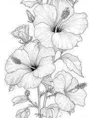 Fototapeta premium Hand drawn floral vector illustration with vintage style flowers and leaves in a seamless decorative pattern