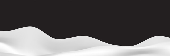 Snow ground pile cover,Vector white snowdrift.Landscape mountain,New Year banner.Greeting background.3D nature winter template with snowflake wave,Heap isolated,Illustration for Christmas design