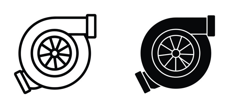 Turbo icon set. Turbo sign. Turbo symbol. isolated on white background