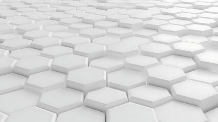 Modern White Hexagons Create a Dynamic Geometric Pattern for Abstract Digital Design