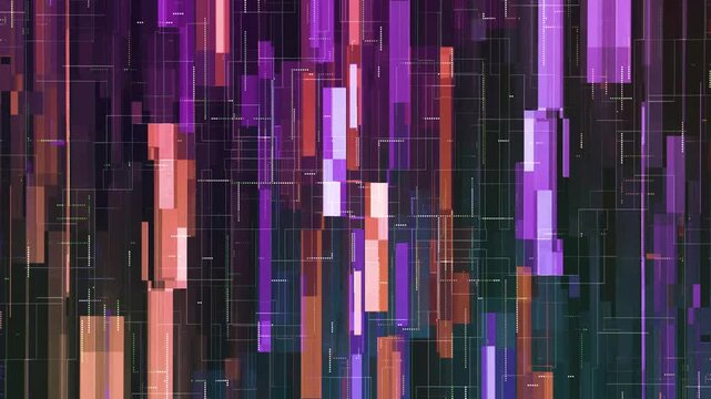 Abstract Digital Glitch Art Animation Background.