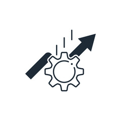 Increased activity. Rapid growth. Change. Vector linear icon illustration isolated on white background.