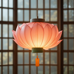 Decorative lotus style hanging lantern indoor light
