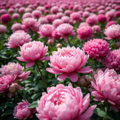Beautiful pink chrysanthemum flowers blooming in garden